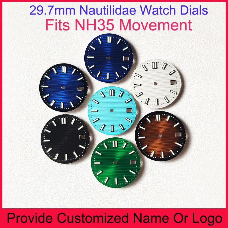 NH35 Dials Modified By PP Nautilidae Aquanau Watches 29.7mm Or 31.5mm Green Luminous Watch Face Case Custom S Or Other Logo Dial
NH35 Dials Modified By PP Nautilidae Aquanau Watches 29.7mm Or 31.5mm Green Luminous Watch Face Case Custom S Or Other Logo Dial