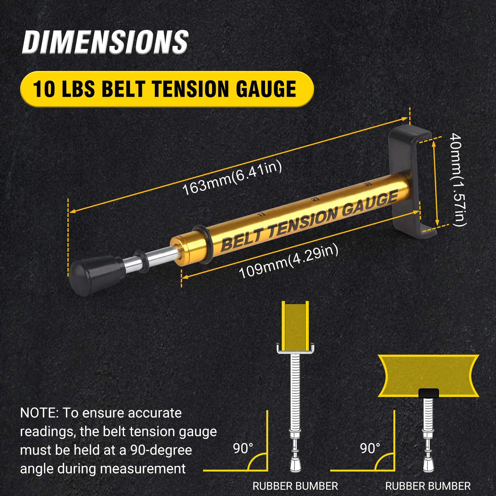 10 Pound Lb Belt Tension Gauge Meter Metal with L Shaped Pad Universal for Accurate Motorcycle Setting Motor Belt Tension Tester
10 Pound Lb Belt Tension Gauge Meter Metal with L Shaped Pad Universal for Accurate Motorcycle Setting Motor Belt Tension Tester