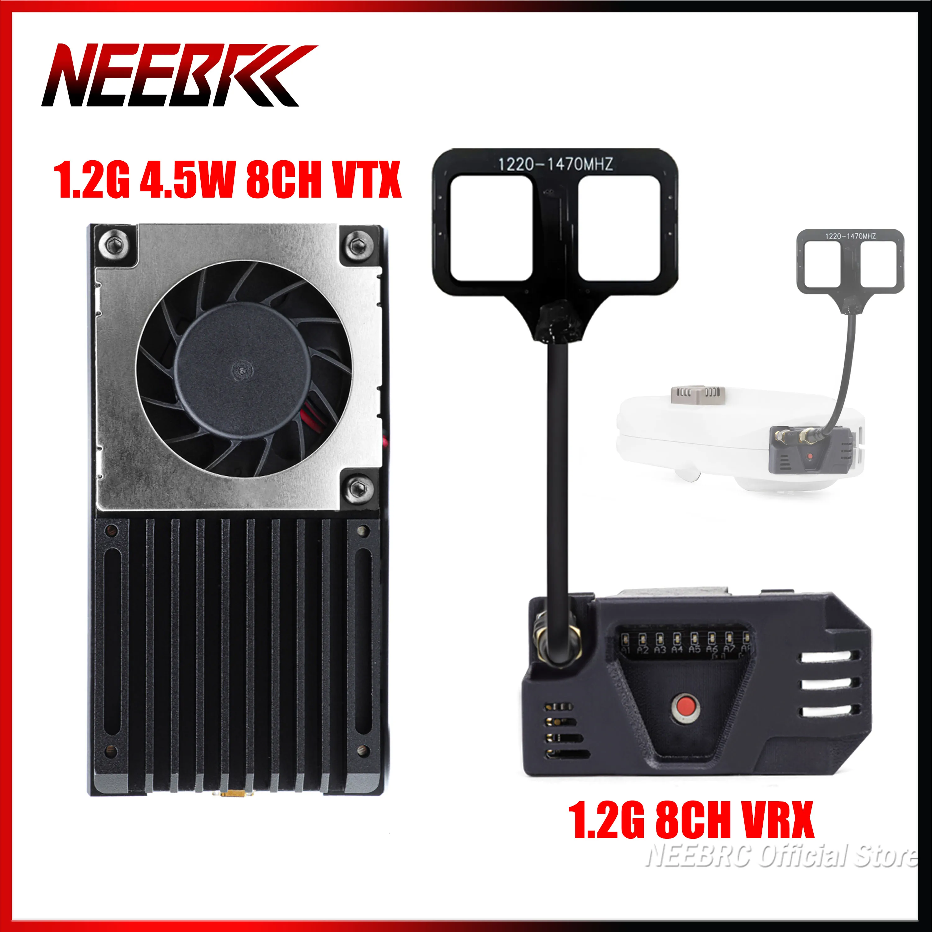 NEEBRC 1.2G 4.5W VTX 8CH 25mW 800mW 2-8S Video Transmitter Module VRX Image Transmission Receiver for RC Long Range FPV Drone
NEEBRC 1.2G 4.5W VTX 8CH 25mW 800mW 2-8S Video Transmitter Module VRX Image Transmission Receiver for RC Long Range FPV Drone