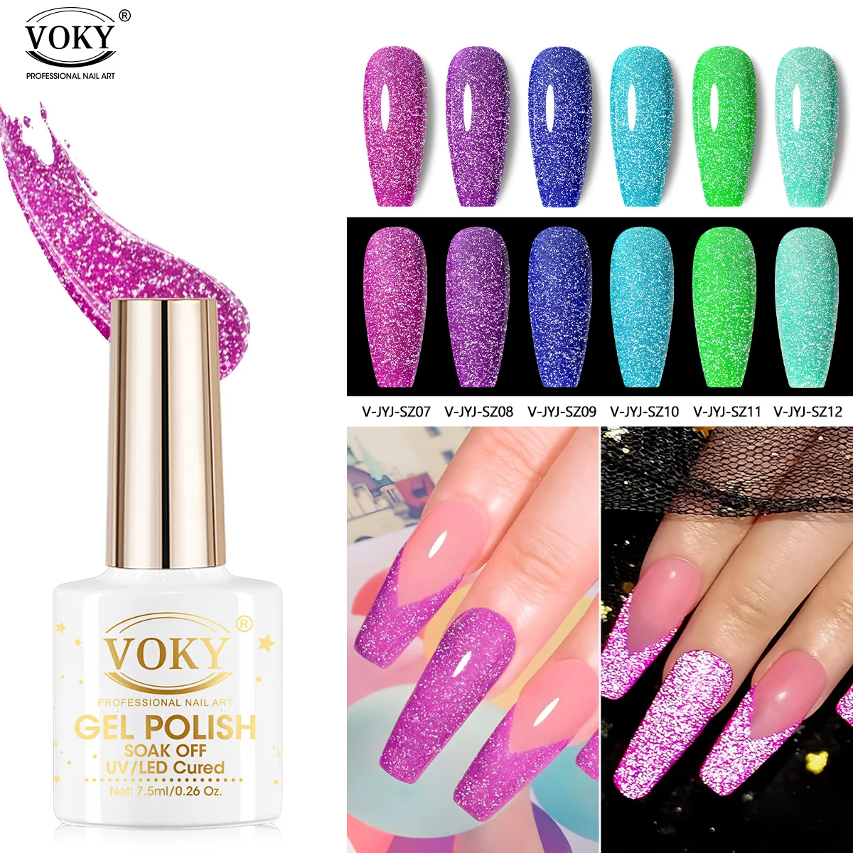 6PCS Reflective Glitter Gel Nail Polish Set, Sparkly Diamond Shiny UV Gel Polish, Soak Off UV/LED Cured Nail Gel Kit for Party N
6PCS Reflective Glitter Gel Nail Polish Set, Sparkly Diamond Shiny UV Gel Polish, Soak Off UV/LED Cured Nail Gel Kit for Party N
