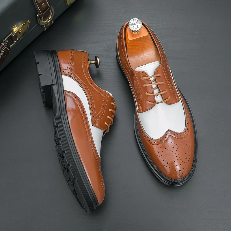 Men Business Brock Leather Shoes European American Breathable Anti-slip Lace-up Business Office Fashion Formal Shoes Sizes 38-46
Men Business Brock Leather Shoes European American Breathable Anti-slip Lace-up Business Office Fashion Formal Shoes Sizes 38-46