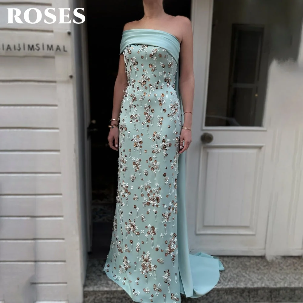 ROSES Sky BlueEvening Dresses with 3D Flowers One Shoulder Prom Gowns Trumpet Party Dress فساتين السهرة Customized
ROSES Sky BlueEvening Dresses with 3D Flowers One Shoulder Prom Gowns Trumpet Party Dress فساتين السهرة Customized
