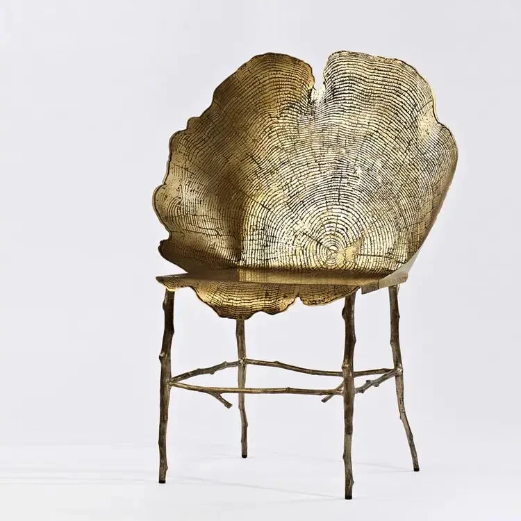 Simple personality unique design art villa brass apricot leaf shape dining chair
Simple personality unique design art villa brass apricot leaf shape dining chair