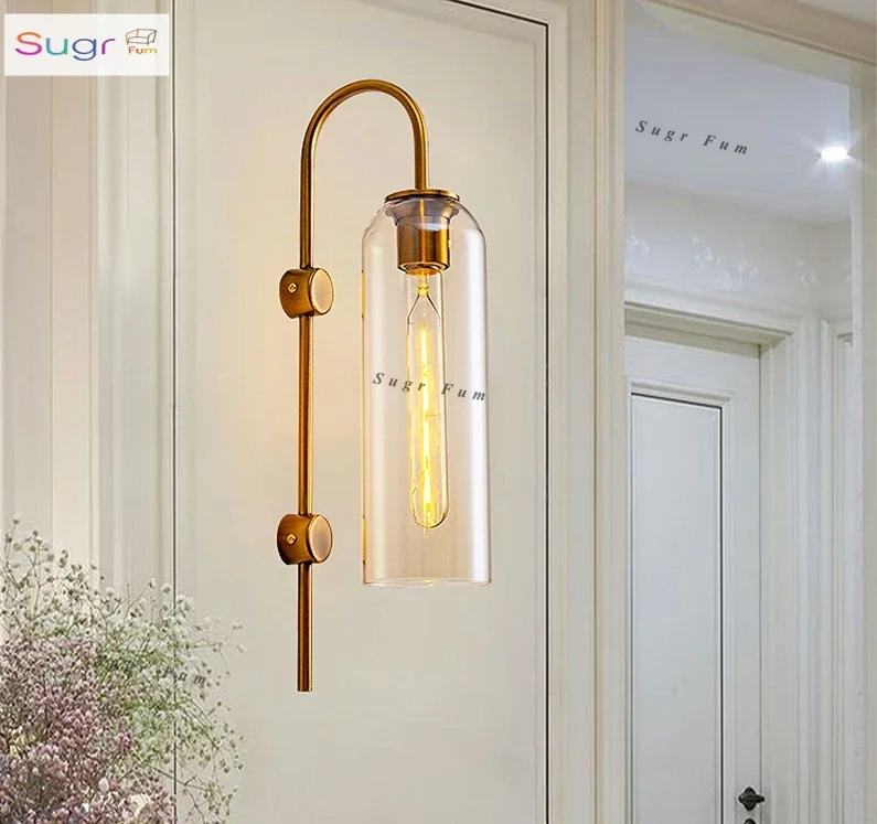 American wall lamp simple modern living room background wall bedroom bedside aisle stairs long glass tube wall lamp
American wall lamp simple modern living room background wall bedroom bedside aisle stairs long glass tube wall lamp