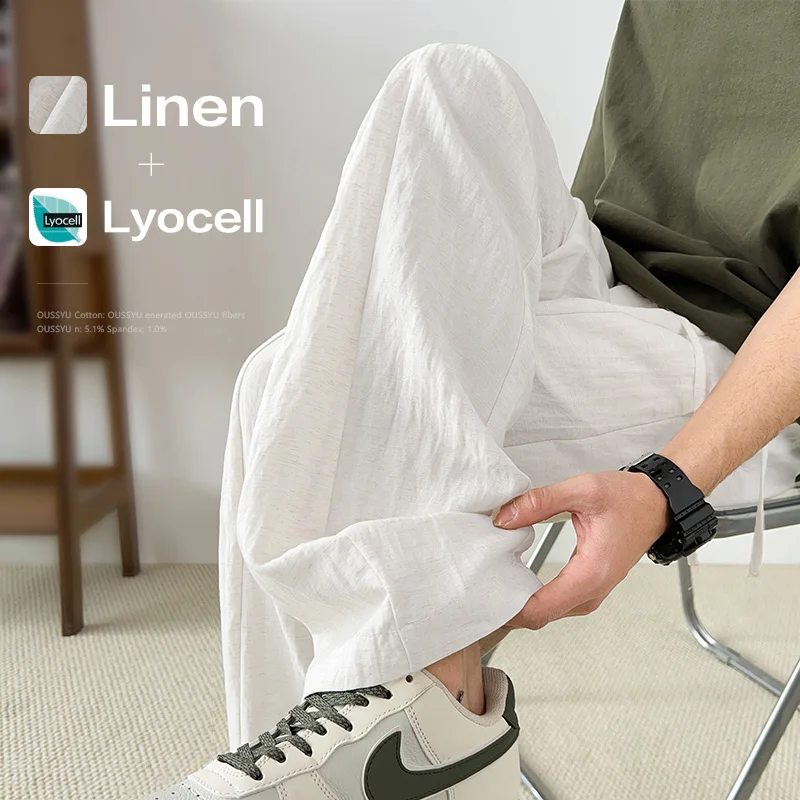 Summer Breathable Lyocell Linen Fabric Pants Men's Clothing Elastic Waist Baggy White Outdoors Jogger Casual Harajuku Trousers
Summer Breathable Lyocell Linen Fabric Pants Men's Clothing Elastic Waist Baggy White Outdoors Jogger Casual Harajuku Trousers