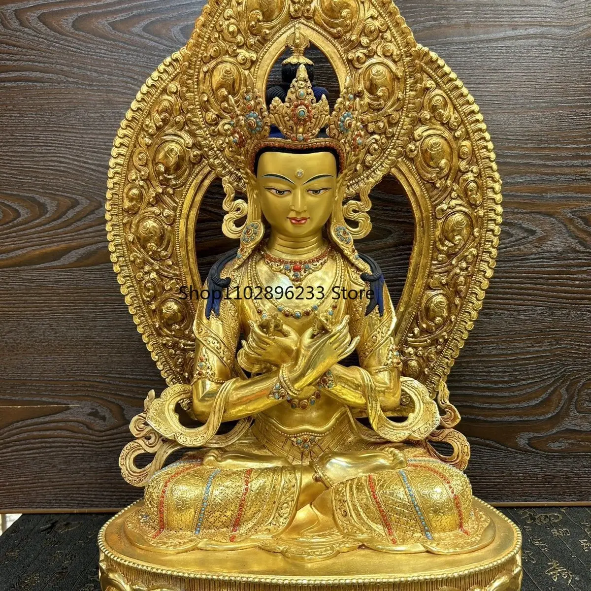 50Cm Taiwan Handmade King Kong General Holder Backlit Buddha Statue Brass Gilt Home Living Room Lucky Ornament
50Cm Taiwan Handmade King Kong General Holder Backlit Buddha Statue Brass Gilt Home Living Room Lucky Ornament