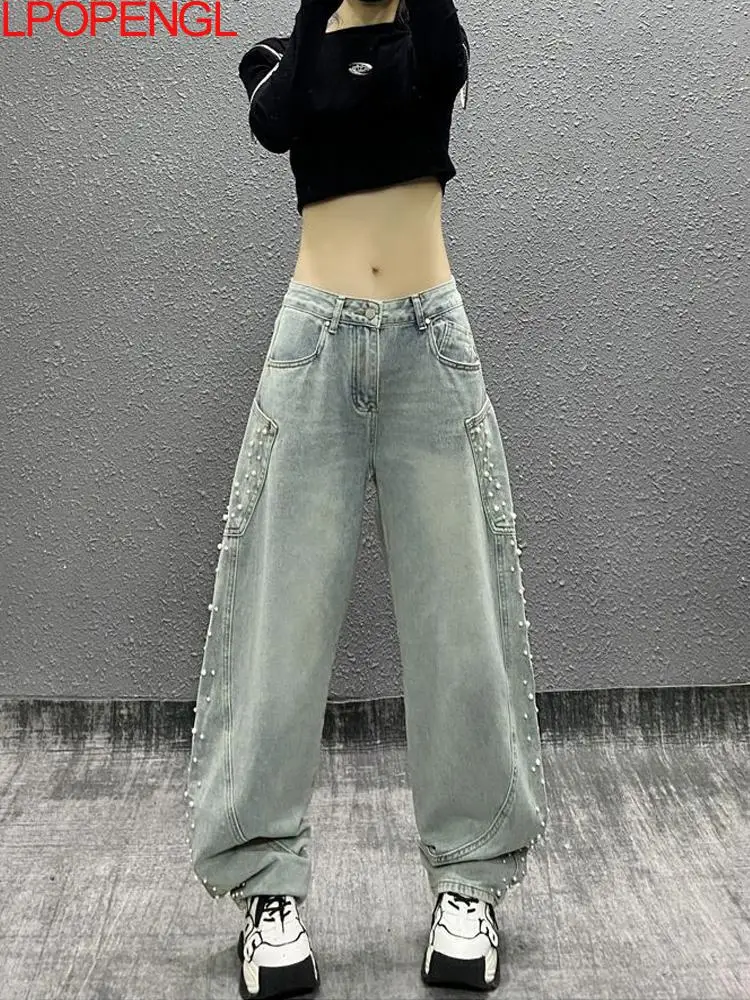 New Fashion Side Pocket Denim Curved Knife Pants Women's High Waist Loose Versatile Straight High Waisted Button Wide Leg Pants
New Fashion Side Pocket Denim Curved Knife Pants Women's High Waist Loose Versatile Straight High Waisted Button Wide Leg Pants
