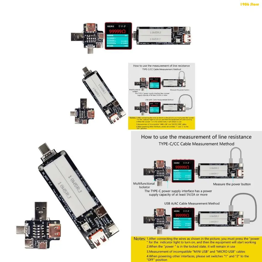 U1JB Wire Resistance Current And Meter with USB C for AccurateTest