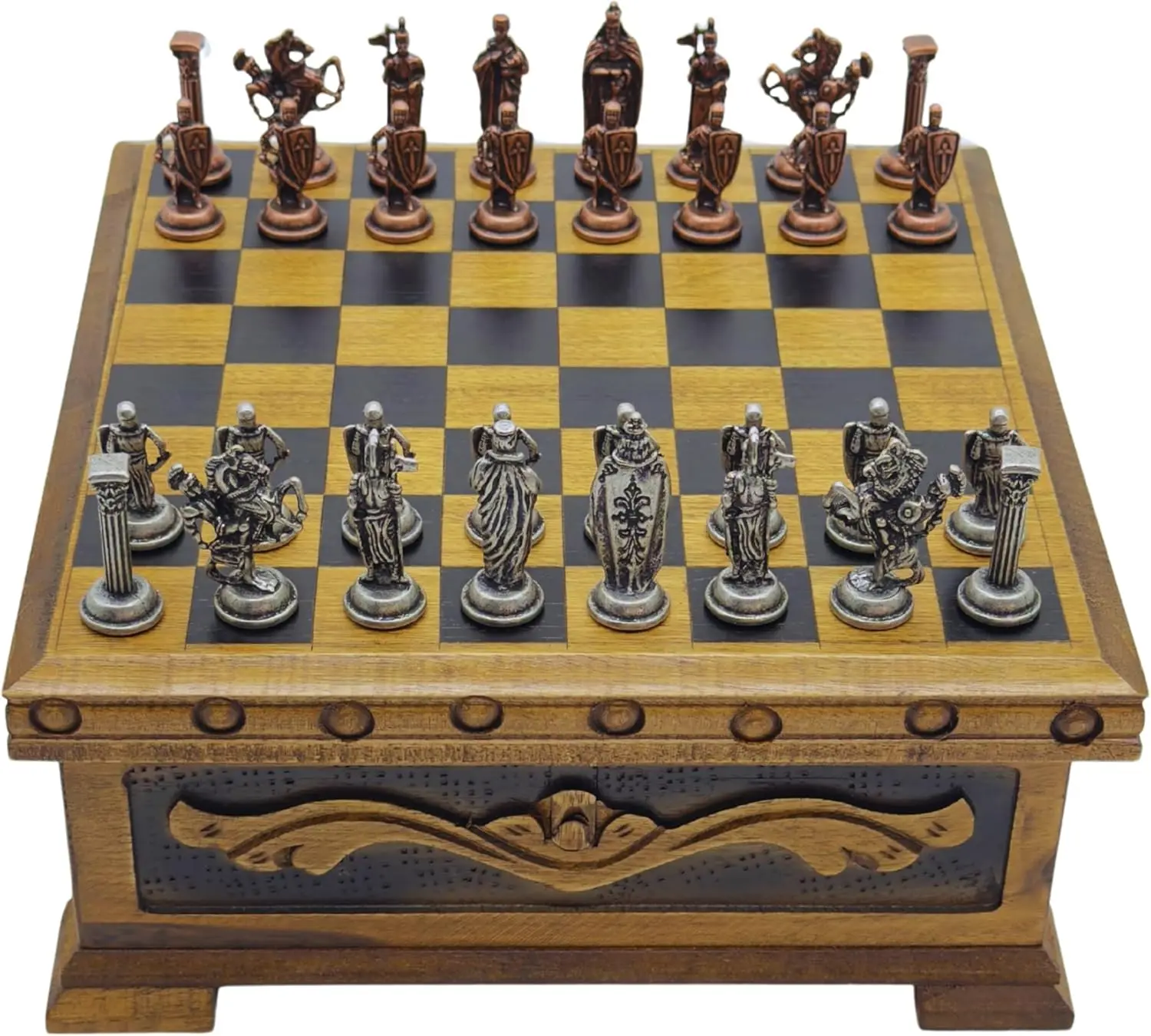 Handcrafted Wooden Chess Set with Copper Pieces & Storage – Premium Gift for Adults & Kids
Handcrafted Wooden Chess Set with Copper Pieces & Storage – Premium Gift for Adults & Kids