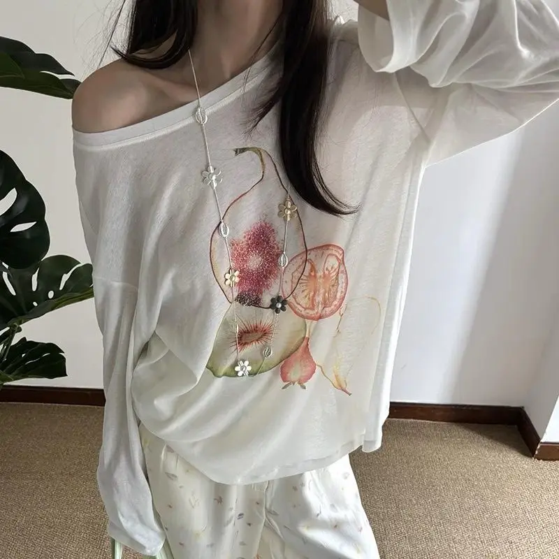 Deeptown Korean Style Off Shoulder T Shirt Women Vintage Transparent Long Sleeve Tees Y2k Thin Loose Streetwear Graphic Tops
Deeptown Korean Style Off Shoulder T Shirt Women Vintage Transparent Long Sleeve Tees Y2k Thin Loose Streetwear Graphic Tops