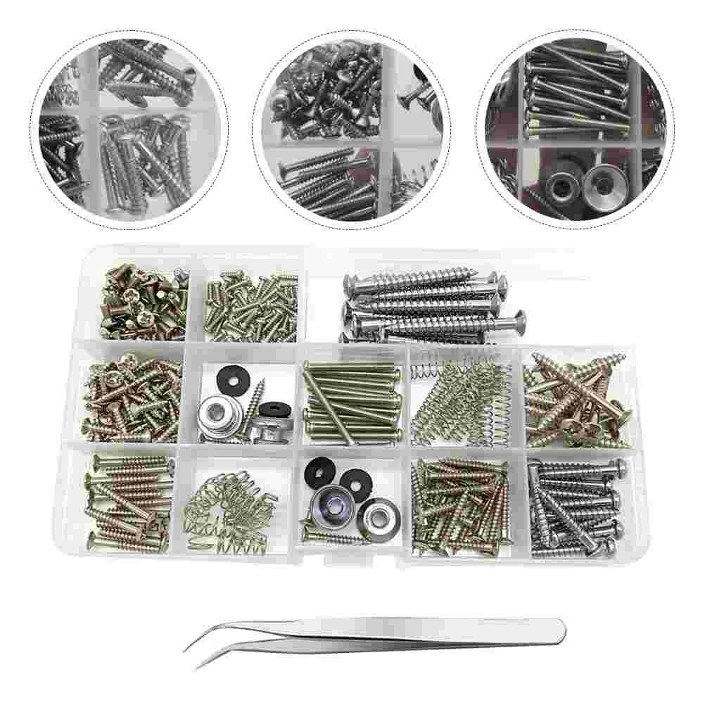 254 PCS Guitar Accessories Strap Button Screws Repair Kit Spring Buttons Supplies Suite for Instrument
254 PCS Guitar Accessories Strap Button Screws Repair Kit Spring Buttons Supplies Suite for Instrument