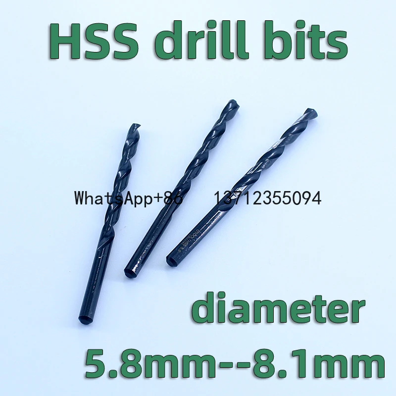Diameter: 5.8mm, 5.9mm, 6.1mm, 6.2mm, 6.5mm, 6.6mm, 6.8mm, 7mm, 7.5mm, 8.1mm HSS drill bit, straight shank twist drill bit
Diameter: 5.8mm, 5.9mm, 6.1mm, 6.2mm, 6.5mm, 6.6mm, 6.8mm, 7mm, 7.5mm, 8.1mm HSS drill bit, straight shank twist drill bit