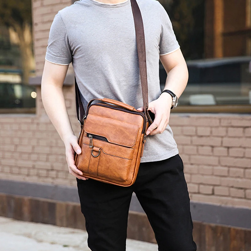Vintage PU Leather Crossbody Bags For Men Business Casual Messenger Bag Male Flap Luxury Designer Lightweight Men's Shoulder Bag
Vintage PU Leather Crossbody Bags For Men Business Casual Messenger Bag Male Flap Luxury Designer Lightweight Men's Shoulder Bag