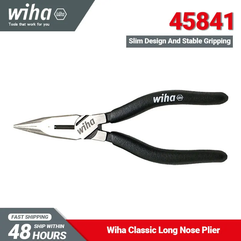 Wiha 45841 Black Forest Long Nose Pliers 160mm Long Electrician Repair Hand Tool for Cutting Clamping Stripping No-slipping
Wiha 45841 Black Forest Long Nose Pliers 160mm Long Electrician Repair Hand Tool for Cutting Clamping Stripping No-slipping