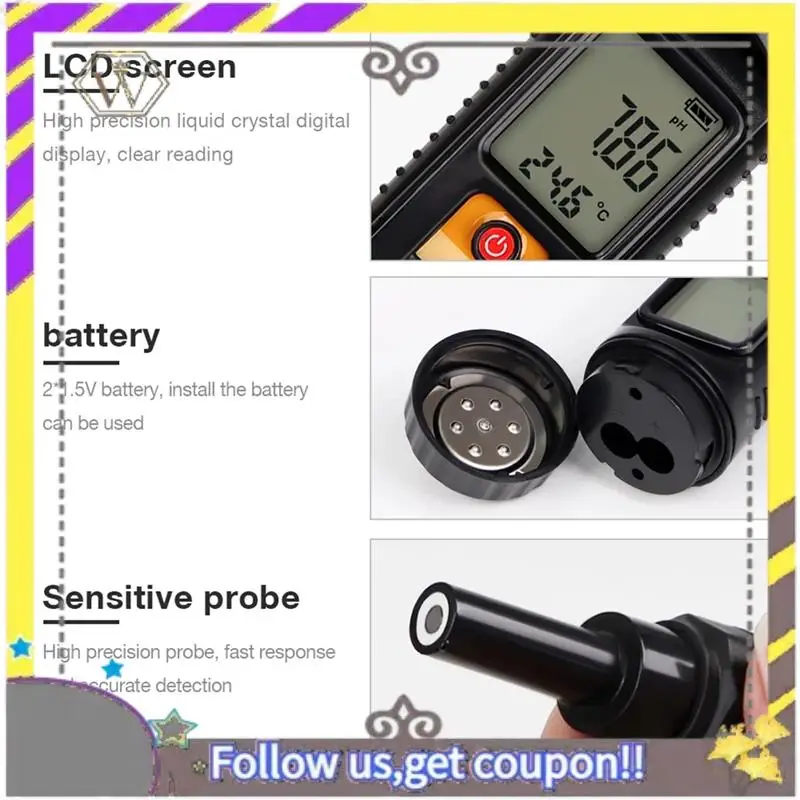 New Food Grade PH Meter Soil Dough PH/Temperature Detector For Meat Cheese Bread Analyzer Meter
New Food Grade PH Meter Soil Dough PH/Temperature Detector For Meat Cheese Bread Analyzer Meter
