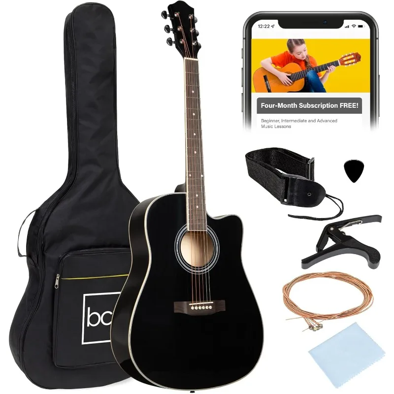 Best Choice Products 41in Beginner Acoustic Guitar Full Size All Wood Cutaway Guitar Starter Set w/Case,Strap,Capo,Picks - Black
Best Choice Products 41in Beginner Acoustic Guitar Full Size All Wood Cutaway Guitar Starter Set w/Case,Strap,Capo,Picks - Black