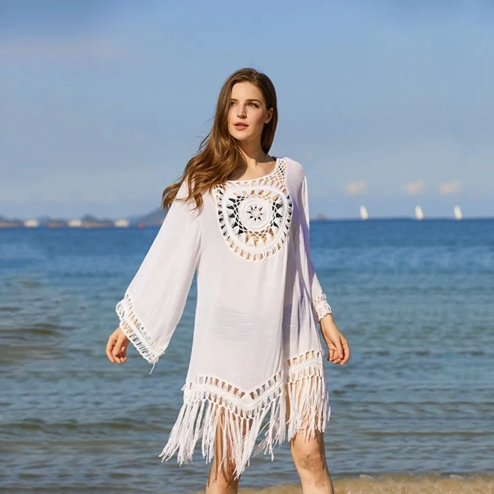 Fashion Hollow Out Swimsuit Cover Up Dress Tassel Loose Beach Bikini Cover-Ups Vacation Sexy Swimsuit Coverup for Women
Fashion Hollow Out Swimsuit Cover Up Dress Tassel Loose Beach Bikini Cover-Ups Vacation Sexy Swimsuit Coverup for Women