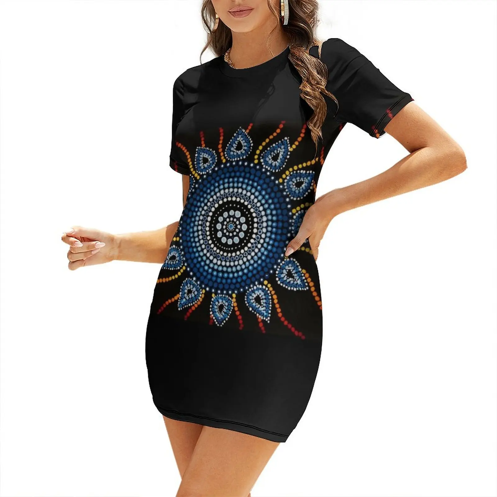 Aboriginal Art Short Sleeved Dress sensual sexy dress for women Woman's evening dress
Aboriginal Art Short Sleeved Dress sensual sexy dress for women Woman's evening dress