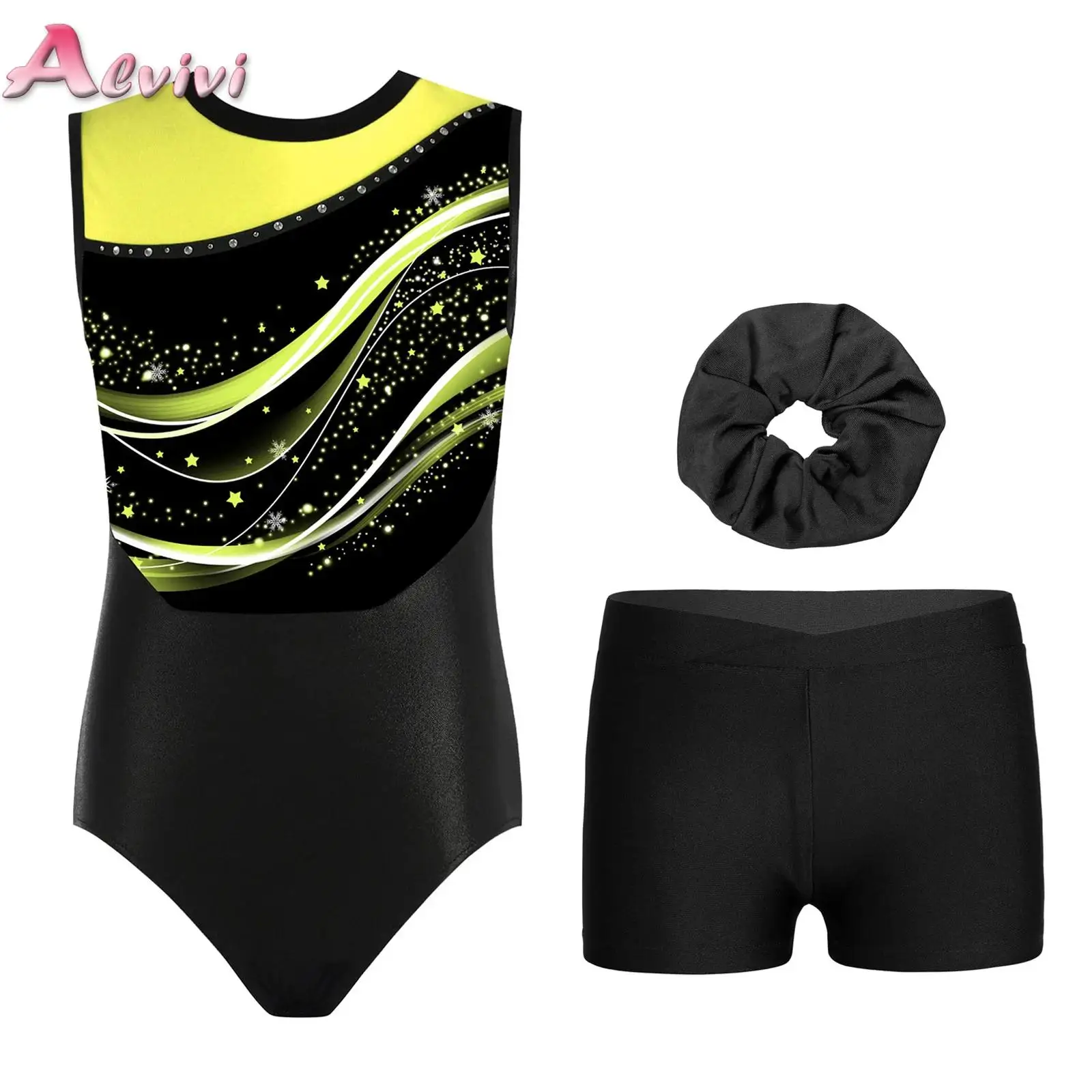 Kids Girls Stylish Print Gymnastics Ballet Dance Leotard Bodysuit with Shorts And Hair Band Sets for Figure Skating Performance
Kids Girls Stylish Print Gymnastics Ballet Dance Leotard Bodysuit with Shorts And Hair Band Sets for Figure Skating Performance