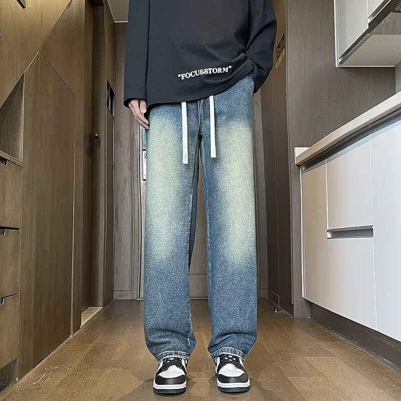 Casual Men's Cotton Denim Pants 2025 Spring Autumn Youth Hip Hop Street Wear Retro Blue Jeans Loose Straight Drawstring Trousers
Casual Men's Cotton Denim Pants 2025 Spring Autumn Youth Hip Hop Street Wear Retro Blue Jeans Loose Straight Drawstring Trousers