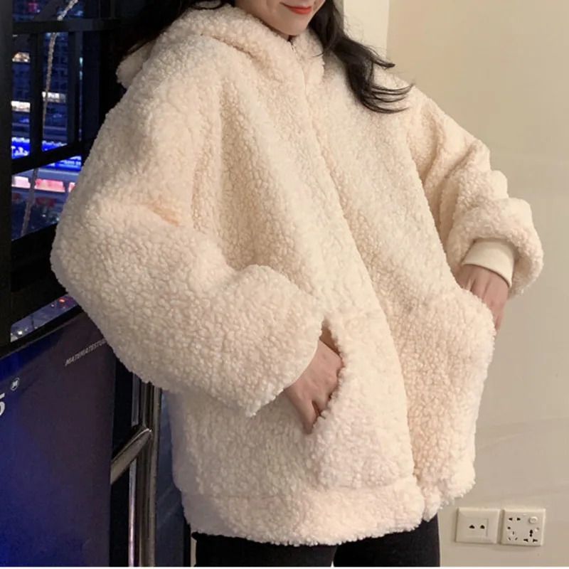 Kawaii Fleece Faux Fur LongAutumn Winter Women Green Beige Zip-up Sweatshirt Sleeve Hooded Teddy Bear Ears Soft Hoodies White
Kawaii Fleece Faux Fur LongAutumn Winter Women Green Beige Zip-up Sweatshirt Sleeve Hooded Teddy Bear Ears Soft Hoodies White