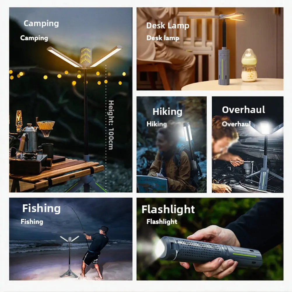 Telescopic Light for Outdoor Use USB Rechargeable 8000mAh Waterproof 780g Lightweight Foldable Tripod for Yard Garage Tent
Telescopic Light for Outdoor Use USB Rechargeable 8000mAh Waterproof 780g Lightweight Foldable Tripod for Yard Garage Tent