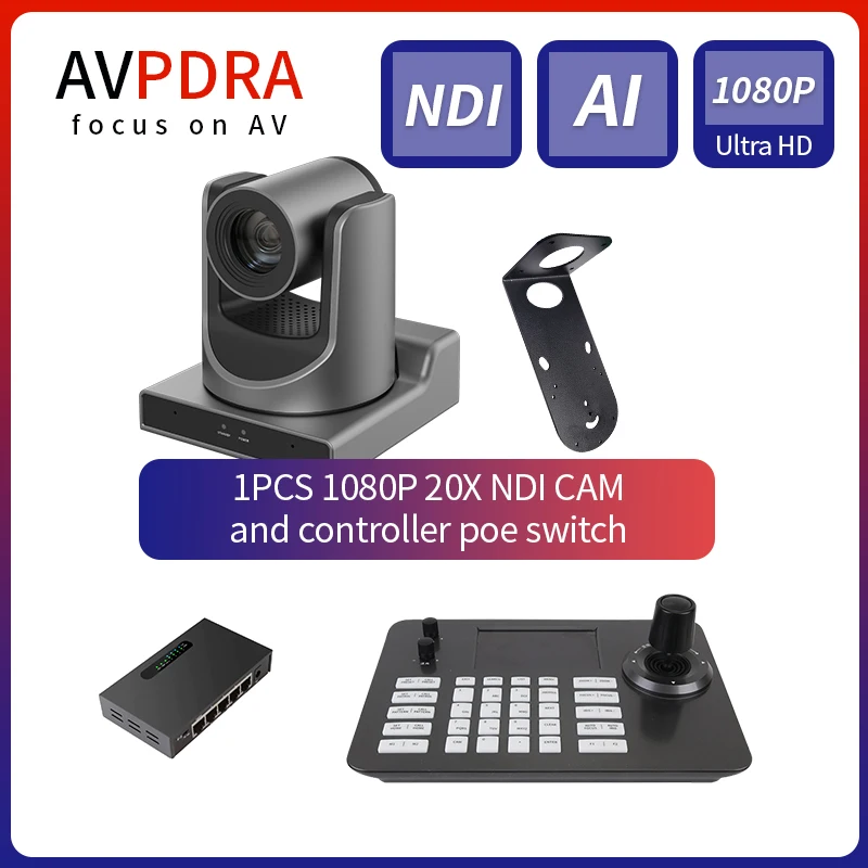 AI TRACKING NDI 20X Optical Zoom + 16X Digital Zoom PTZ Camera Live Streaming Camera for Church Business with PTZ controller
AI TRACKING NDI 20X Optical Zoom + 16X Digital Zoom PTZ Camera Live Streaming Camera for Church Business with PTZ controller