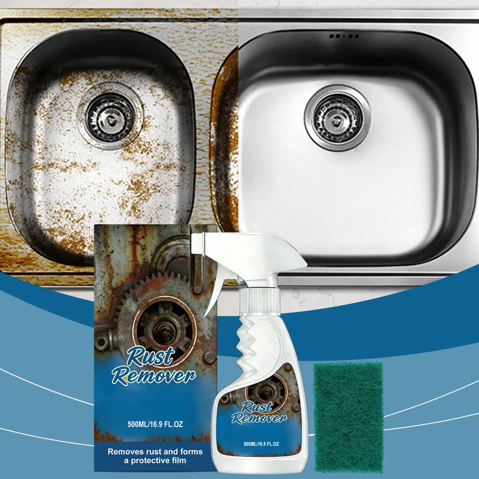 500ml Multipurpose Stain Remover Heavy Duty All Purpose Rust Grease Cleaner for Kitchen Bathroom Stainless Steel Surface Shine
500ml Multipurpose Stain Remover Heavy Duty All Purpose Rust Grease Cleaner for Kitchen Bathroom Stainless Steel Surface Shine