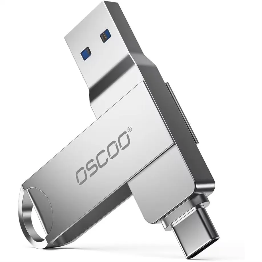 32GB USB 3.1 Gen1 Flash Drive with Dual USB-C & USB-A for iPhone 16, Mac, Android, Laptops, Windows - Portable Photo & Video
32GB USB 3.1 Gen1 Flash Drive with Dual USB-C & USB-A for iPhone 16, Mac, Android, Laptops, Windows - Portable Photo & Video