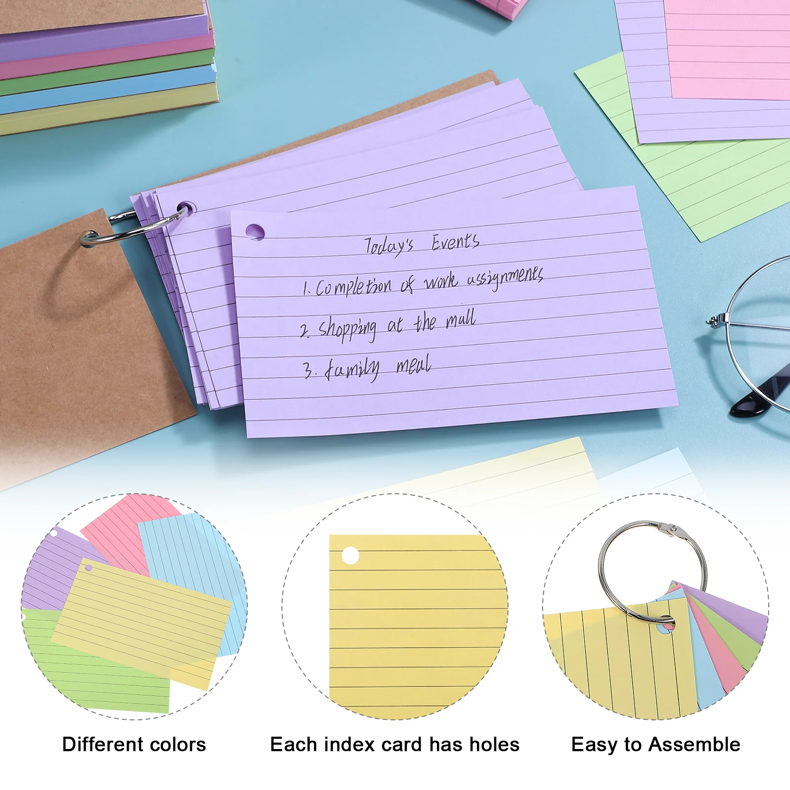 500 pcs Index Notes Flash Cards Colorful Studying Memo Learning 12 7x7 6cm Yellow Green Blue Purple Pink Paper Binder Lined Note
500 pcs Index Notes Flash Cards Colorful Studying Memo Learning 12 7x7 6cm Yellow Green Blue Purple Pink Paper Binder Lined Note