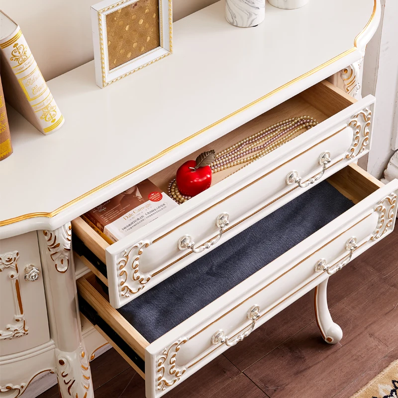 Entrance cabinet French solid wood entrance table home American high-end luxury semi-round table wall storage decorative cabinet
Entrance cabinet French solid wood entrance table home American high-end luxury semi-round table wall storage decorative cabinet