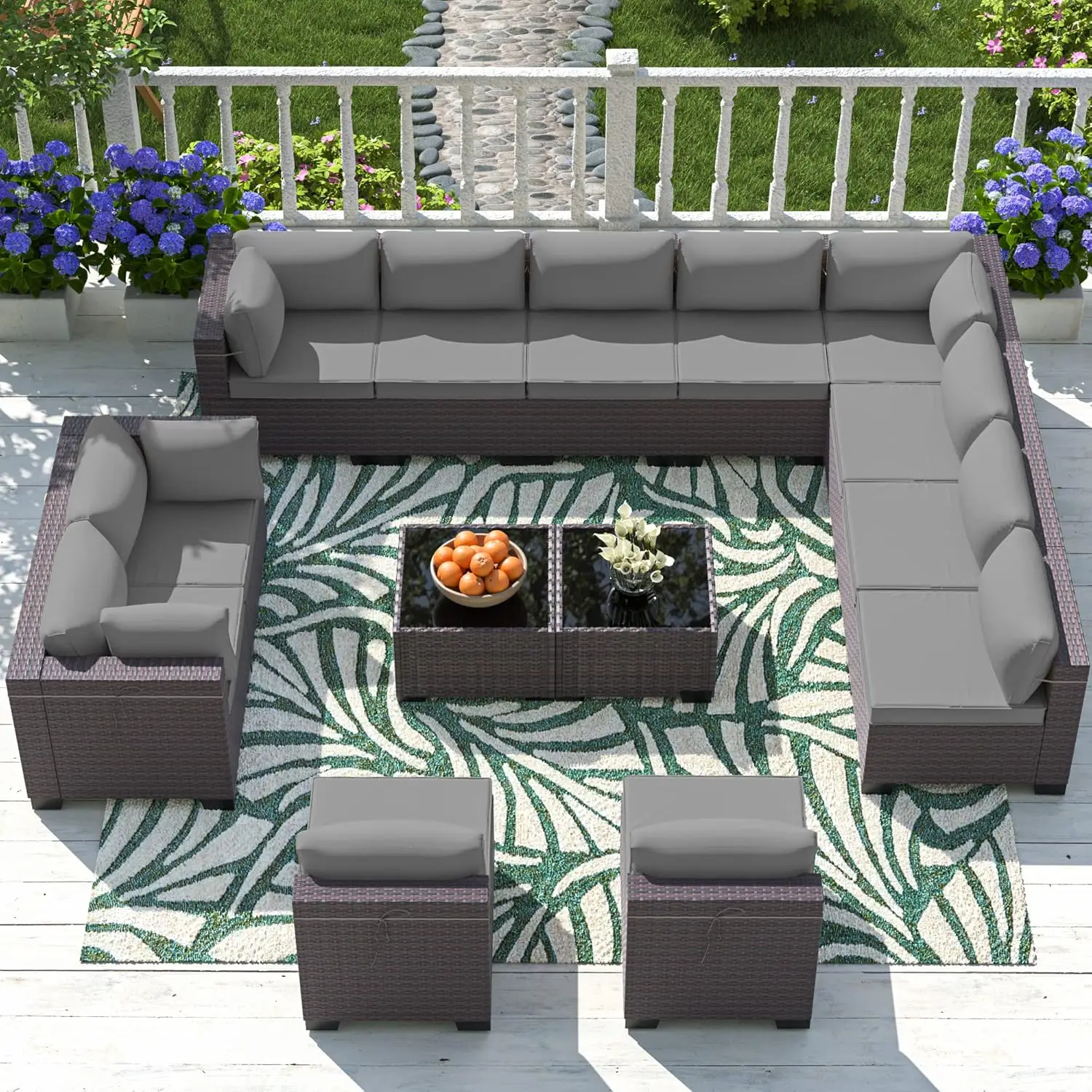 Outdoor Patio Furniture Set, 14 Pieces Outdoor Sectional Furniture Patio Sofa, All-Weather PE Rattan Patio, Customized
Outdoor Patio Furniture Set, 14 Pieces Outdoor Sectional Furniture Patio Sofa, All-Weather PE Rattan Patio, Customized