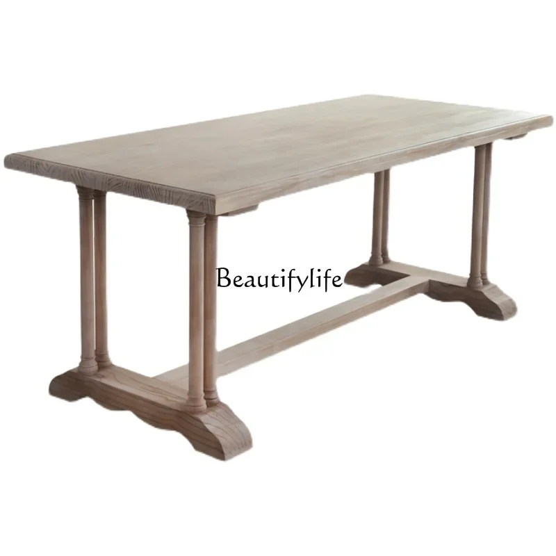 American retro all-solid wood dining table household small apartment dining table
American retro all-solid wood dining table household small apartment dining table