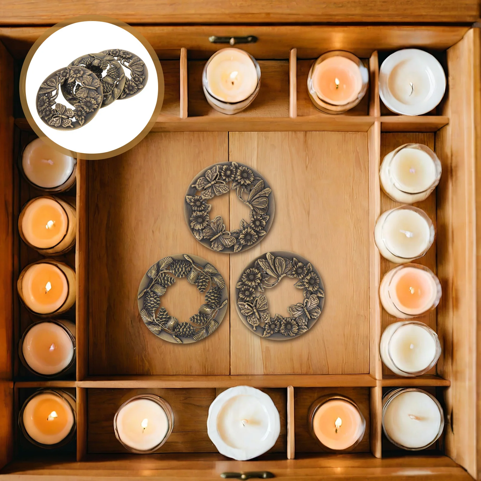 3Pcs Floral Metal Jar Topper Embossed Lid Replacement Cover for Scented Jar Candles Metal Scented Candles Covers
3Pcs Floral Metal Jar Topper Embossed Lid Replacement Cover for Scented Jar Candles Metal Scented Candles Covers