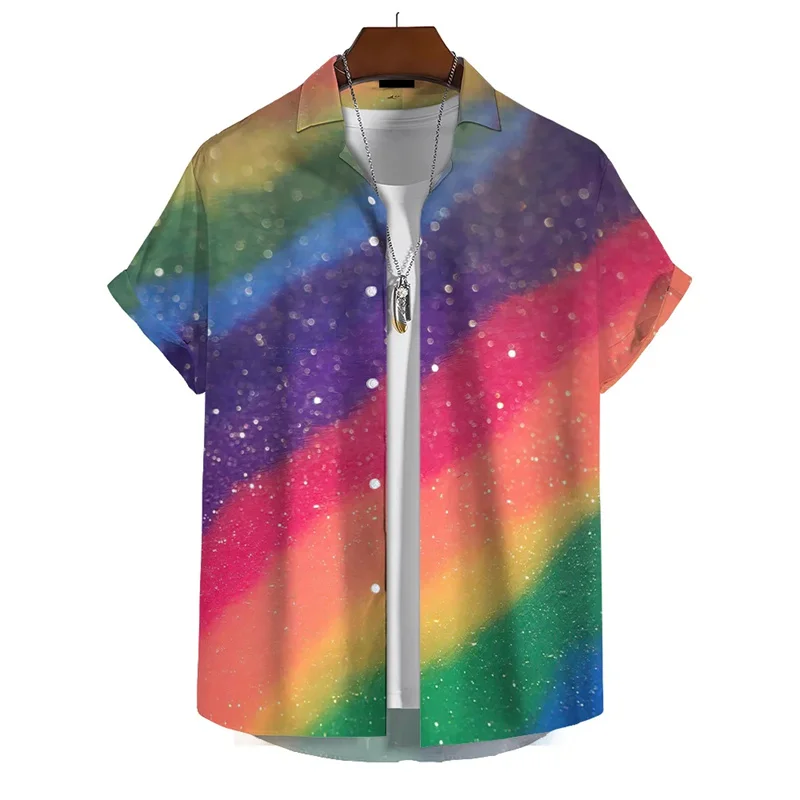 2025 3D Printed Rainbow Shirt Summer Men's Lapel Short Sleeve Shirt Party Shirt Street Fashion Hip Hop 3D Shirt Men's Clothing
2025 3D Printed Rainbow Shirt Summer Men's Lapel Short Sleeve Shirt Party Shirt Street Fashion Hip Hop 3D Shirt Men's Clothing