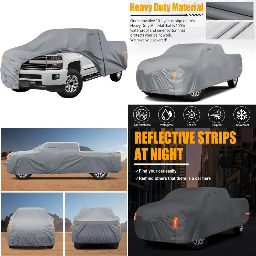 Heavy-Duty 6.6ft Truck Cover for Crew Cab Trucks with 10-Layer Protection, Cotton Lining, and Zippered Door
Heavy-Duty 6.6ft Truck Cover for Crew Cab Trucks with 10-Layer Protection, Cotton Lining, and Zippered Door