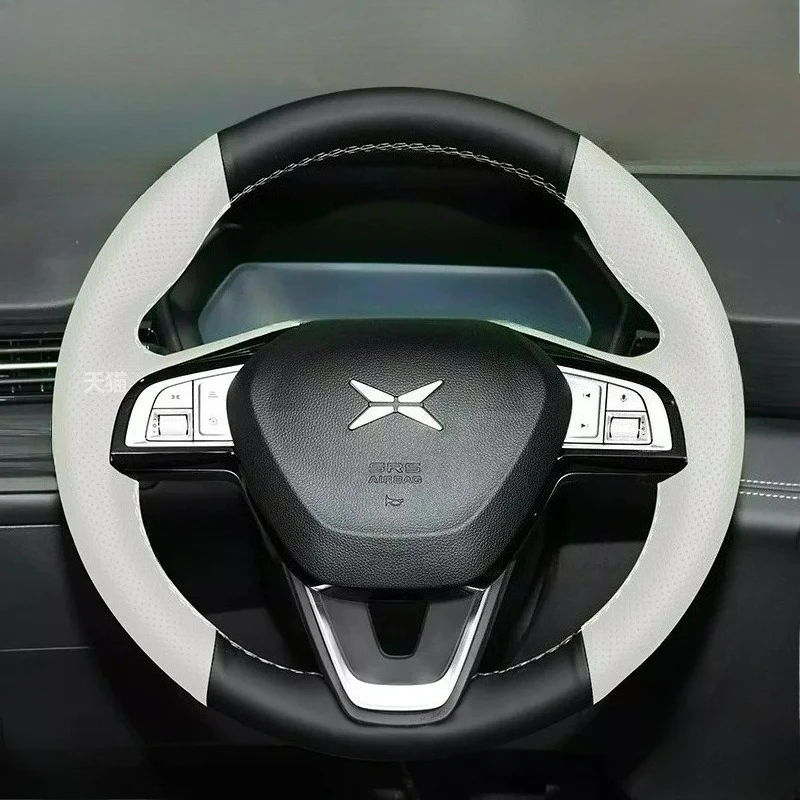 Hand-stitched renovation wear-resistant Non-slip black white leather steering wheel cover For Xpeng G3 G3i P5 2020 2024
Hand-stitched renovation wear-resistant Non-slip black white leather steering wheel cover For Xpeng G3 G3i P5 2020 2024