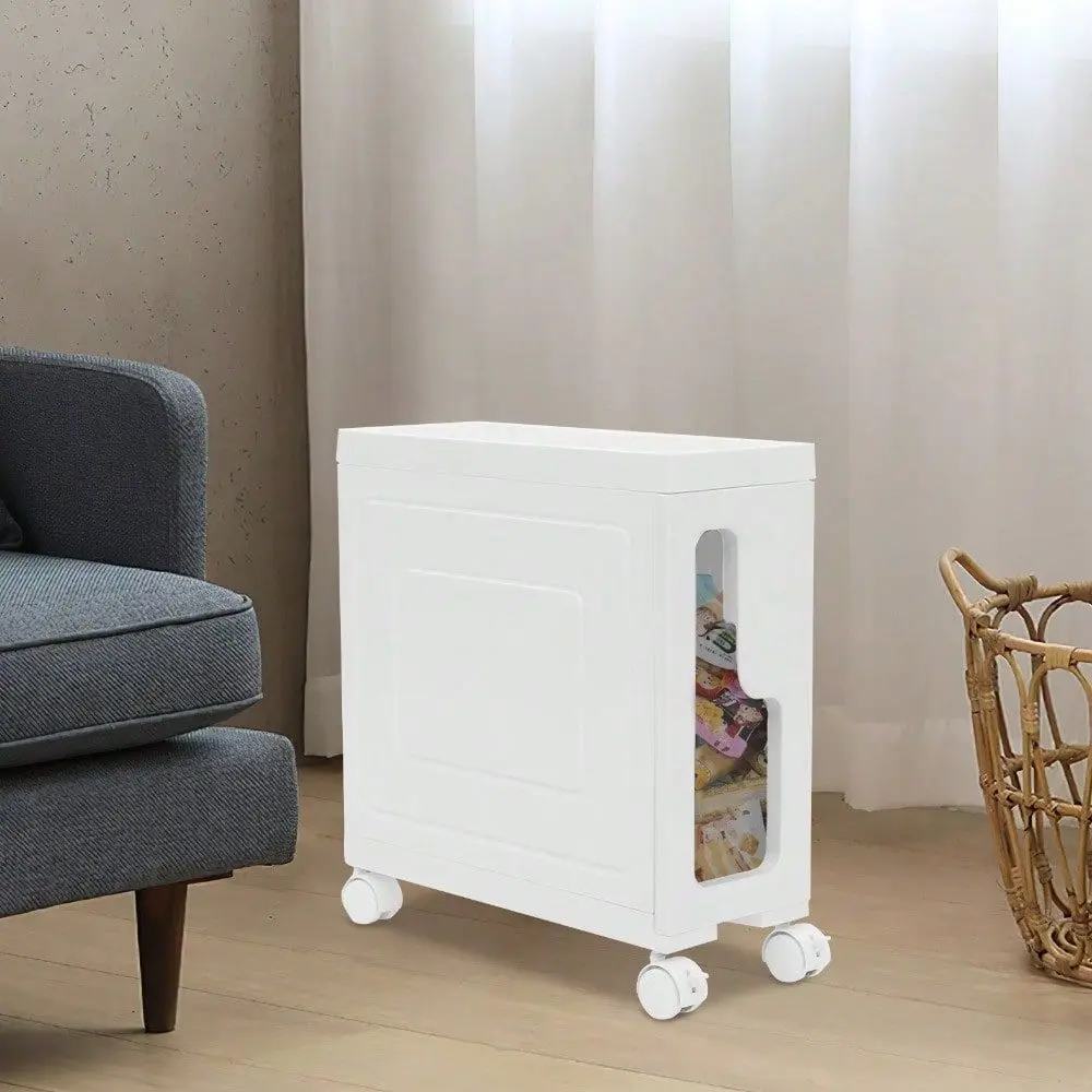 4-Tier Rolling Storage Cabinet, White PP Utility Cart With 66lbs Capacity, 15.7x6.3 Inch Narrow Organizer For Bathroom
4-Tier Rolling Storage Cabinet, White PP Utility Cart With 66lbs Capacity, 15.7x6.3 Inch Narrow Organizer For Bathroom