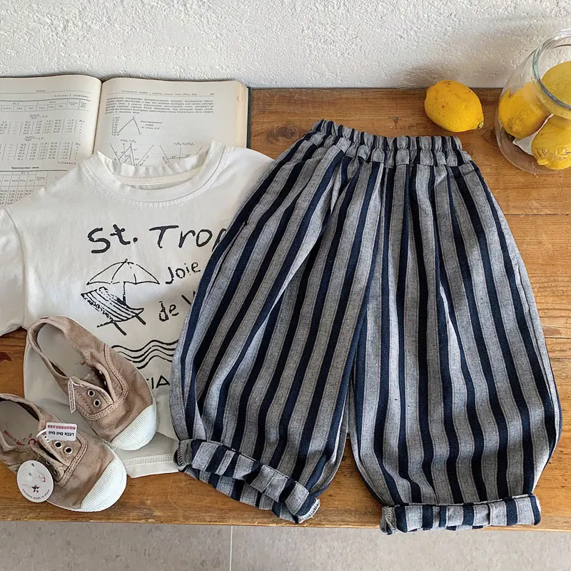 Kids Pants Spring Autumn 2026 New Children's Striped Straight-leg Trousers Loose Boys Girls Casual Pants Baby Joggers Clothing
Kids Pants Spring Autumn 2026 New Children's Striped Straight-leg Trousers Loose Boys Girls Casual Pants Baby Joggers Clothing