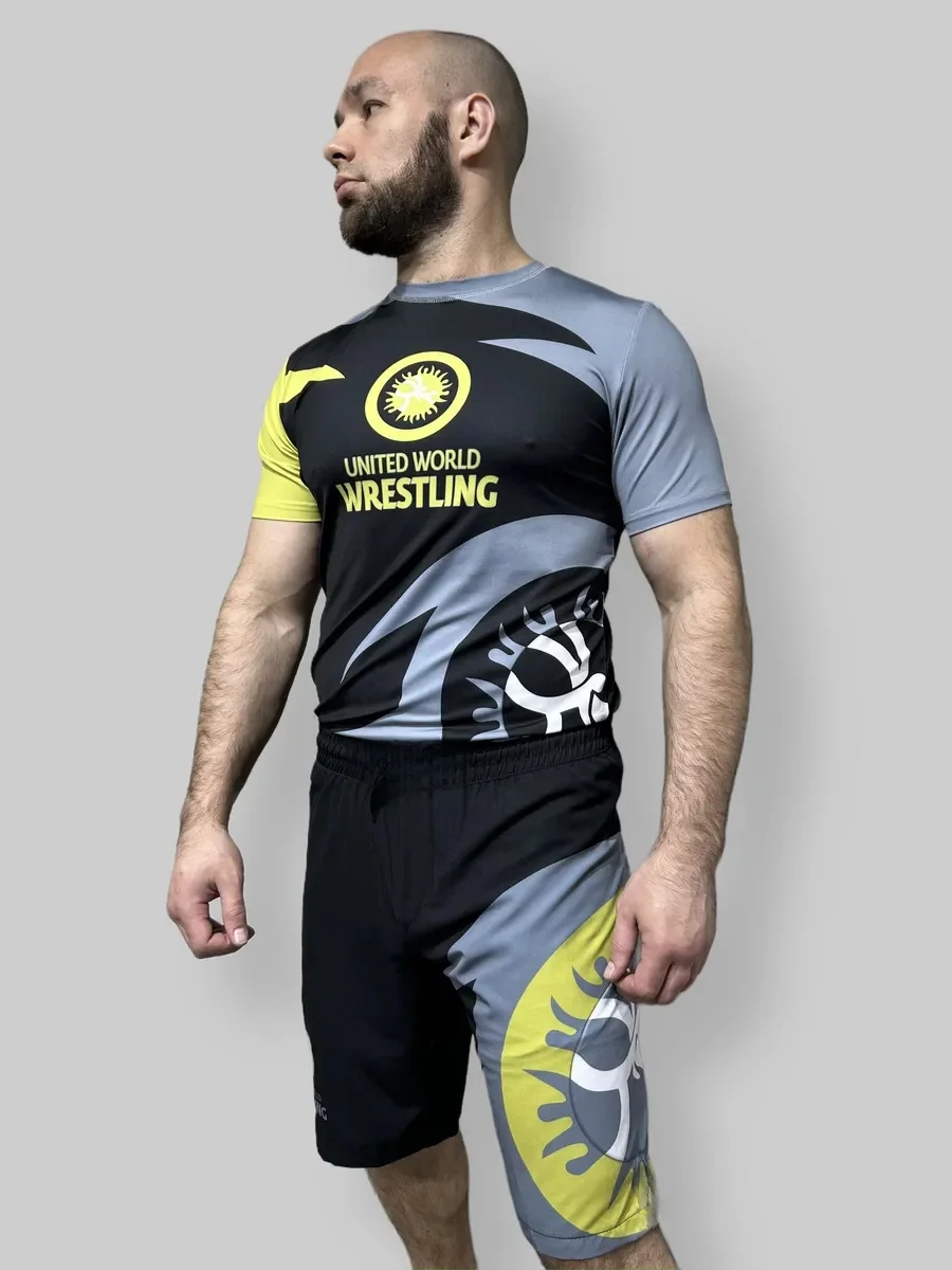 United World Wrestling Official Training Set Men Blue White Rash Guard and Shorts Wrestling Breathable Quick Dry Sportswear
United World Wrestling Official Training Set Men Blue White Rash Guard and Shorts Wrestling Breathable Quick Dry Sportswear