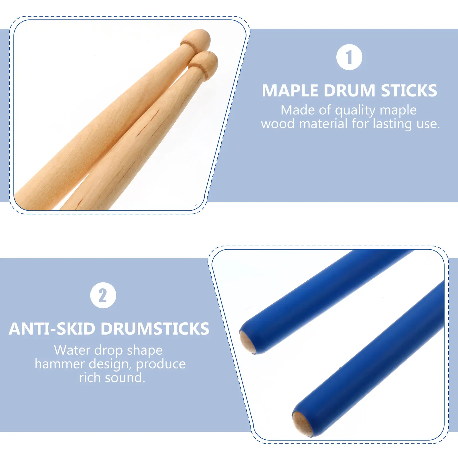 2 Pairs Anti-slip Drum Stick Drumstick Aid Maple Sticks Drumsticks with Grip Wooden
2 Pairs Anti-slip Drum Stick Drumstick Aid Maple Sticks Drumsticks with Grip Wooden