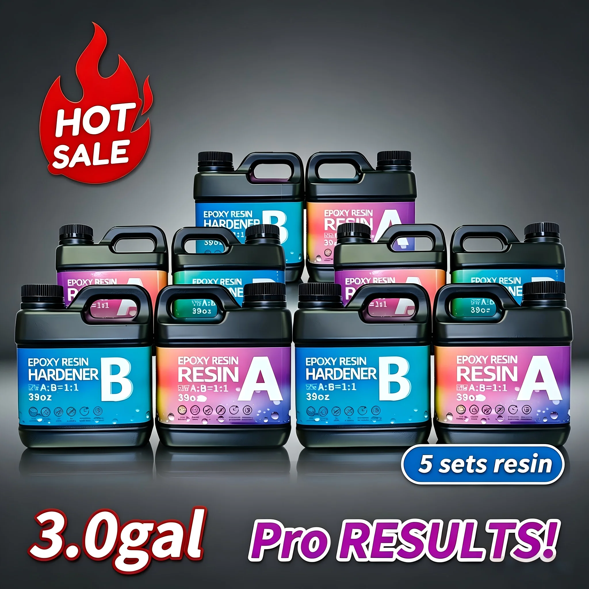 Professional-Grade AB Glue Epoxy Resin Kit 5pcs 390oz for Art, Jewelry & Coating
Professional-Grade AB Glue Epoxy Resin Kit 5pcs 390oz for Art, Jewelry & Coating
