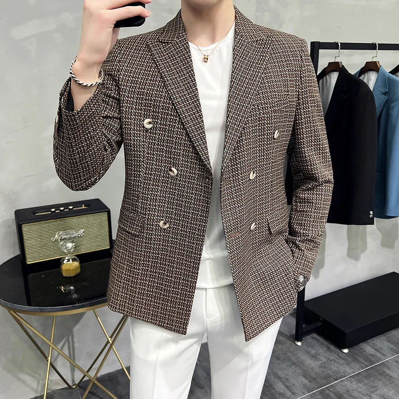 Plus Size 4XL-M New Double Breasted Formal Wear Suit Jacket Classic Plaid Casual Business Blazers Man Social Office Club Blazer
Plus Size 4XL-M New Double Breasted Formal Wear Suit Jacket Classic Plaid Casual Business Blazers Man Social Office Club Blazer