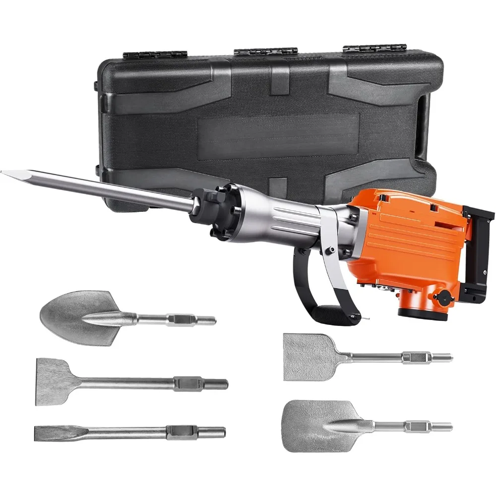 2200W Demolition Jack Hammer, Electric Jackhammer Heavy Duty, 1350 BPM Concrete Breaker 6pcs Chisels Bit Chipping with Case
2200W Demolition Jack Hammer, Electric Jackhammer Heavy Duty, 1350 BPM Concrete Breaker 6pcs Chisels Bit Chipping with Case