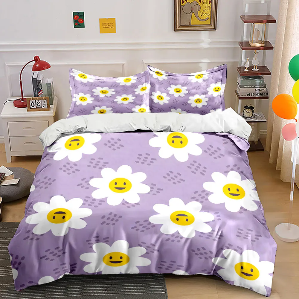 Cartoon daisies on purple background Print Bedding Set 1 Duvet Cover 2 Pillowcases for Adult and Children Luxury Gift Full Size
Cartoon daisies on purple background Print Bedding Set 1 Duvet Cover 2 Pillowcases for Adult and Children Luxury Gift Full Size