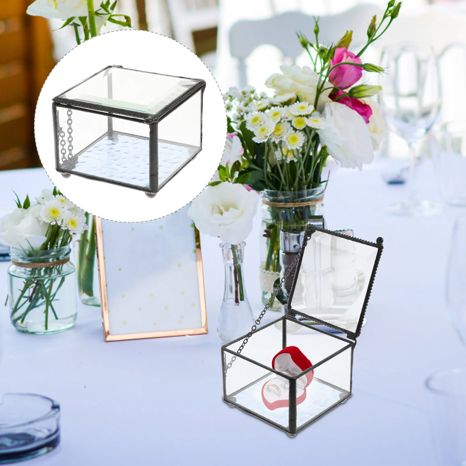 Jewelry Box Container for Rings Storage and Display Glass Organizer Case with Metal Frame Elegant Gift Box for Women
Jewelry Box Container for Rings Storage and Display Glass Organizer Case with Metal Frame Elegant Gift Box for Women