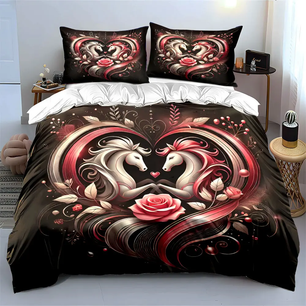 Romantic Unicorn Rose Art Set Bedding Set with 1 Duvet Cover 2 Pillowcases Single Double King Queen, Gift
Romantic Unicorn Rose Art Set Bedding Set with 1 Duvet Cover 2 Pillowcases Single Double King Queen, Gift