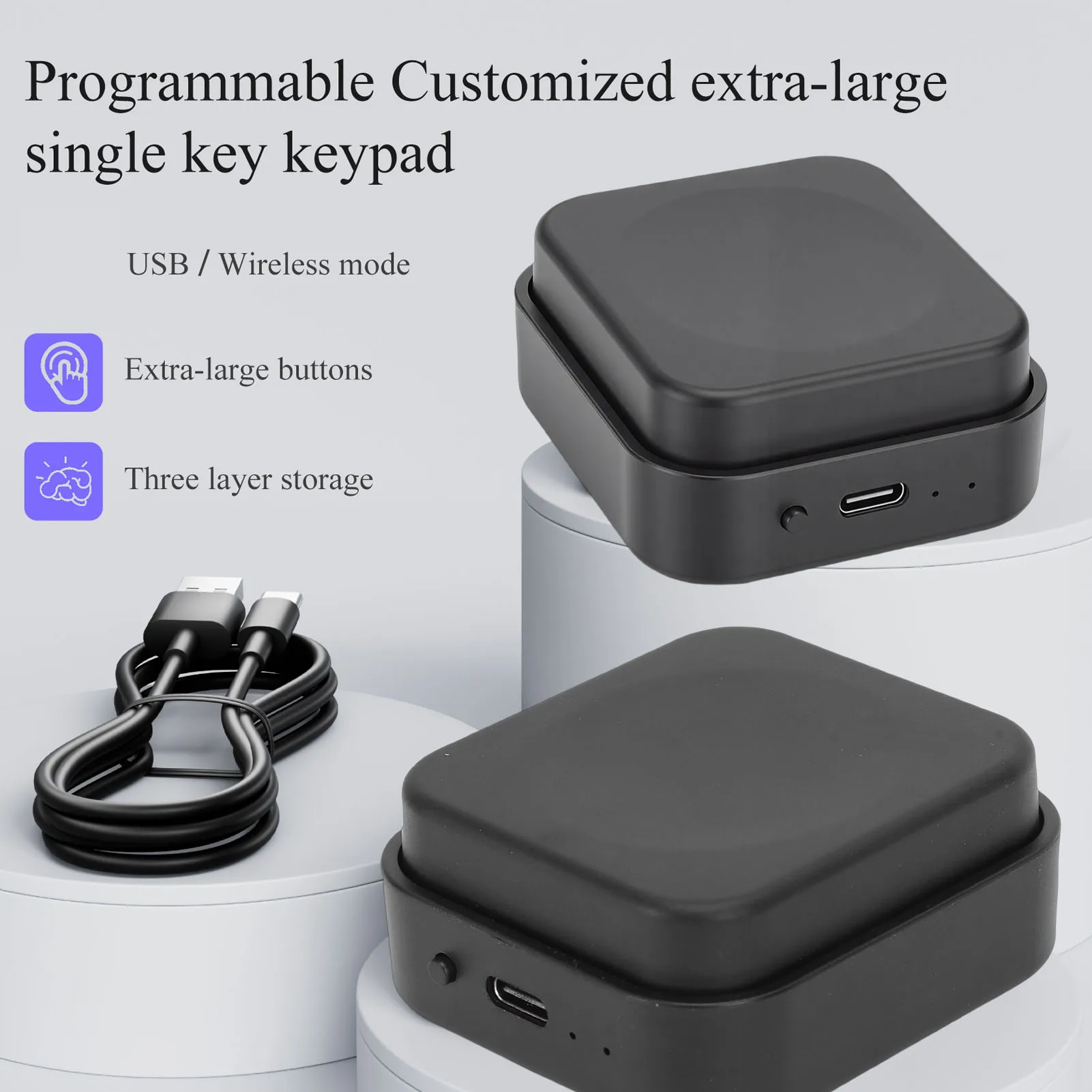 2.4GHz Wired 3 Mode Customizable Large Single Key Keypad for Copy Paste Gaming Work PC Power Switcher Power Button
2.4GHz Wired 3 Mode Customizable Large Single Key Keypad for Copy Paste Gaming Work PC Power Switcher Power Button