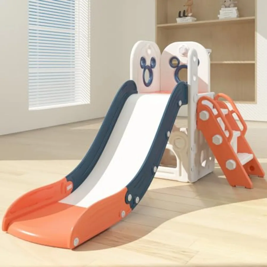 Toddler Slide L-Shaped, 5 in 1 Slide Climber for Toddler, with Ball and Hoop, Indoor Outdoor Baby Playset, Anti-Slip, 65IN/165C
Toddler Slide L-Shaped, 5 in 1 Slide Climber for Toddler, with Ball and Hoop, Indoor Outdoor Baby Playset, Anti-Slip, 65IN/165C