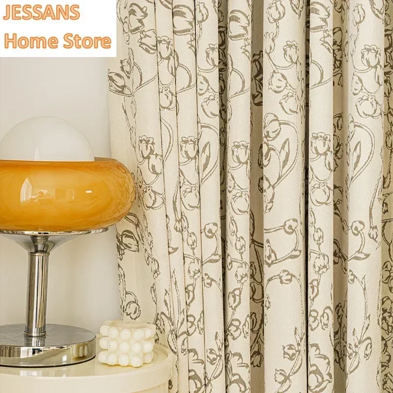 Decor New French Cream Chenille Jacquard Curtains for Living Room and Bedroom Light Luxury and Simple Finished Curtains Home
Decor New French Cream Chenille Jacquard Curtains for Living Room and Bedroom Light Luxury and Simple Finished Curtains Home